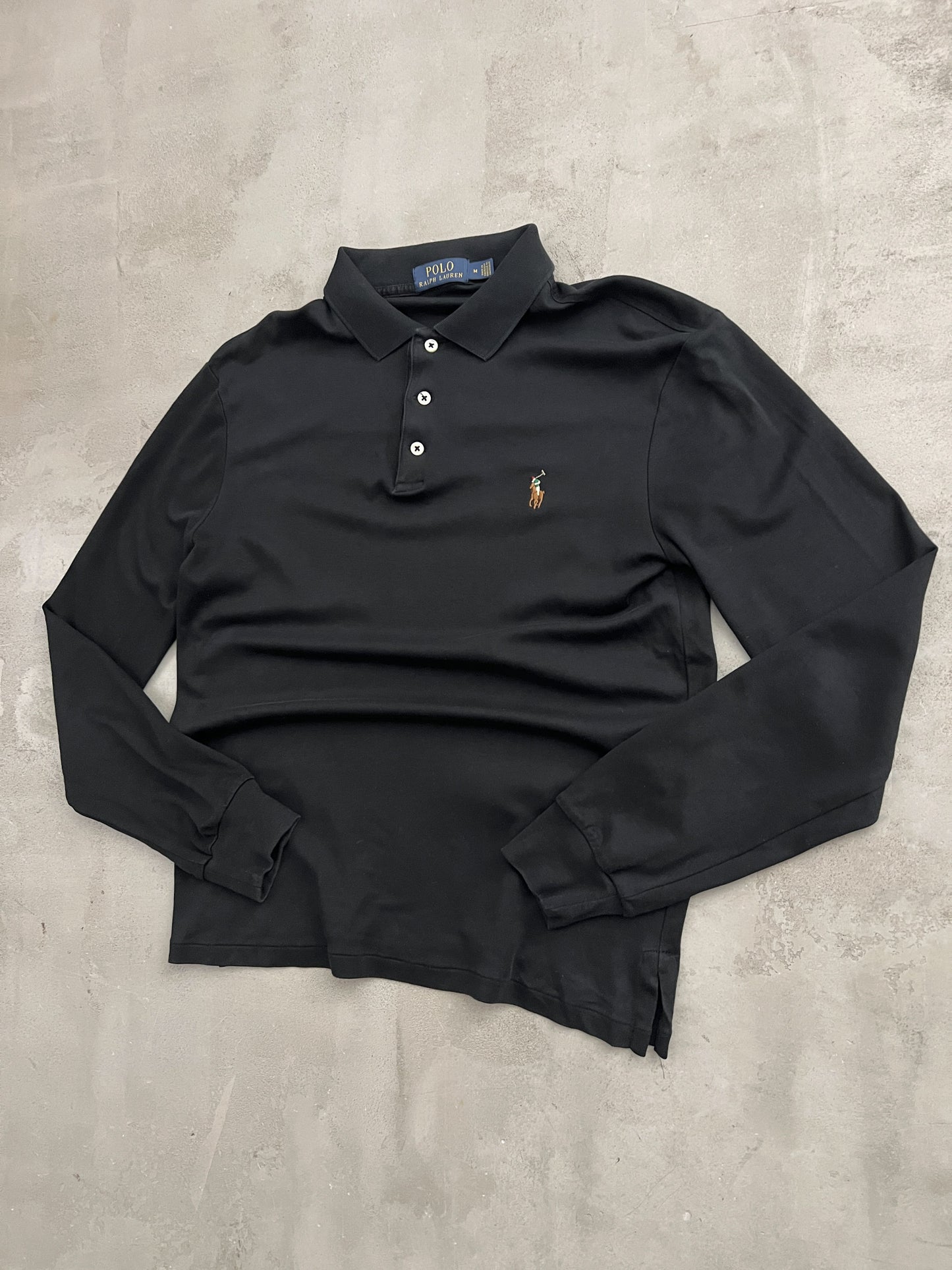 BLACK POLO RALPH LAUREN LONGSLEEVE - 2000S - S