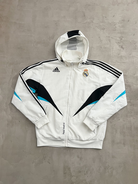 WHITE REAL MADRID TRACK JACKET - 2000S - L