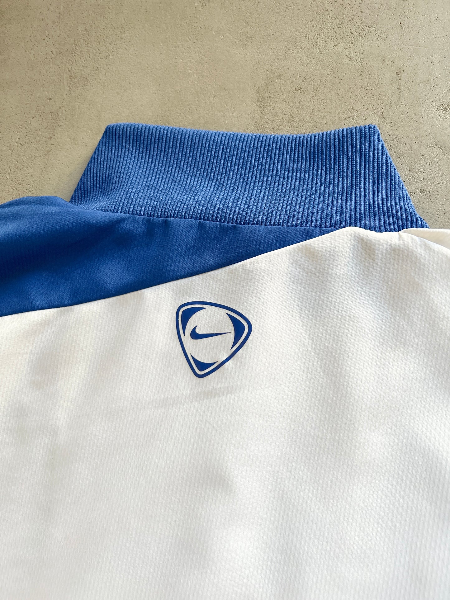 WHITE/BLUE BRAZIL NIKE TRACK JACKET - 2000S - M