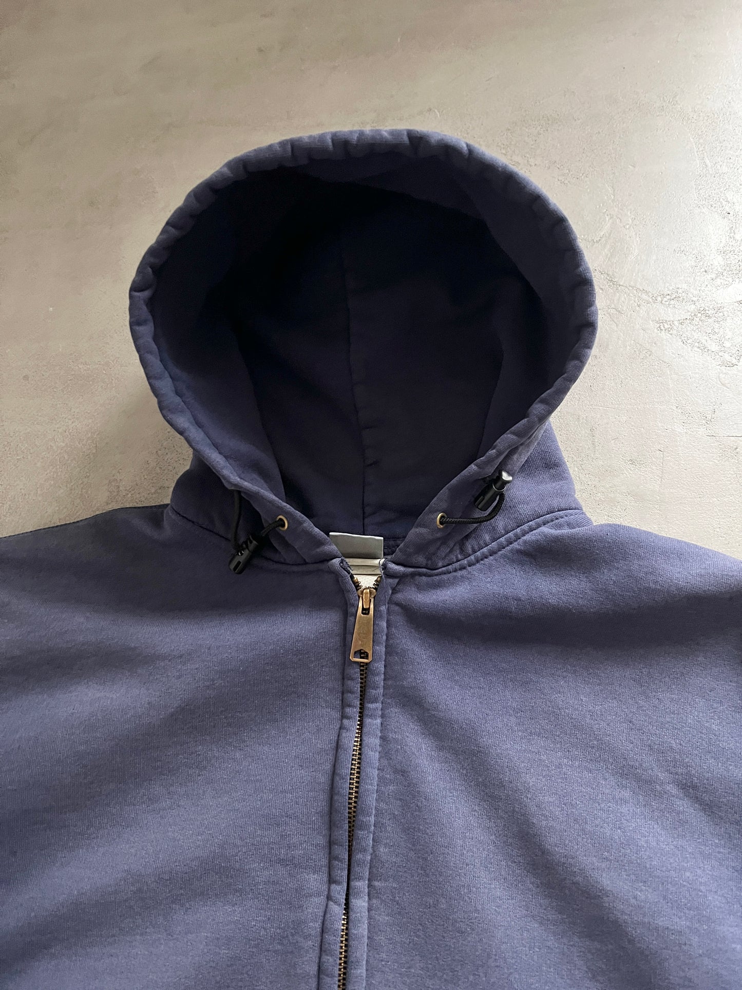 FADED NAVY CARHARTT ZIP UP HOODIE - 1990S - XXL