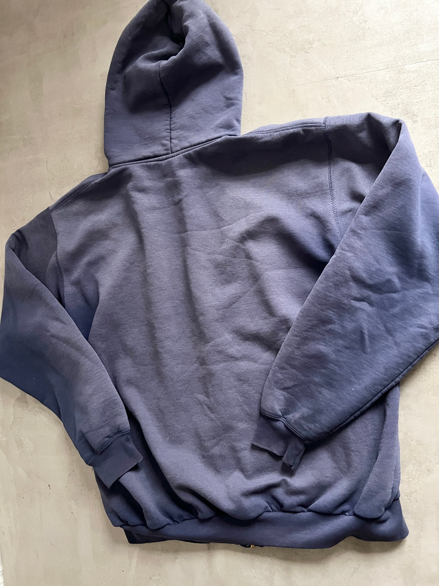FADED NAVY CARHARTT ZIP UP HOODIE - 1990S - XXL