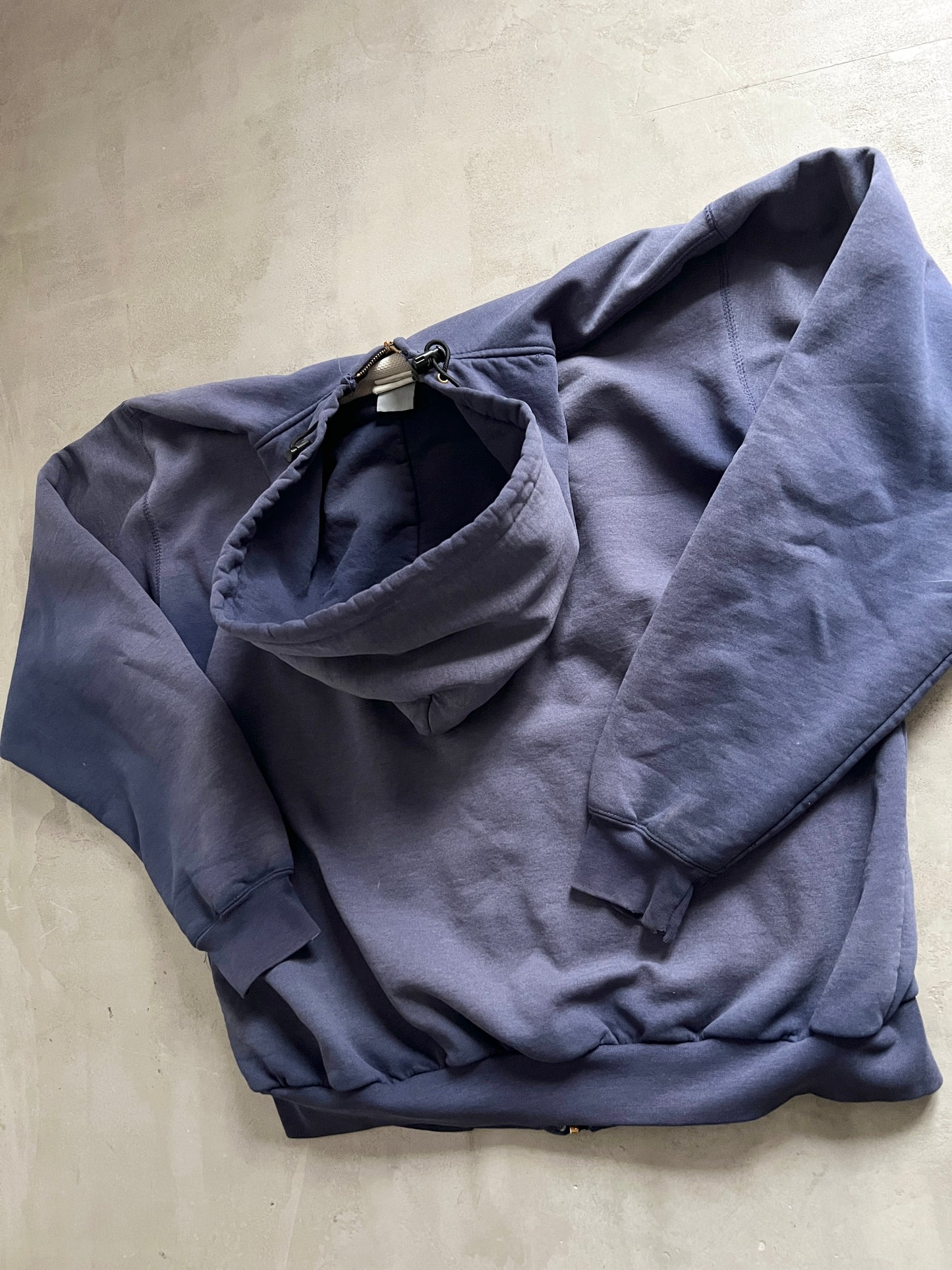 FADED NAVY CARHARTT ZIP UP HOODIE - 1990S - XXL