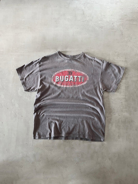 BEIGE/GREY BUGATTI TEE - 1990S - L