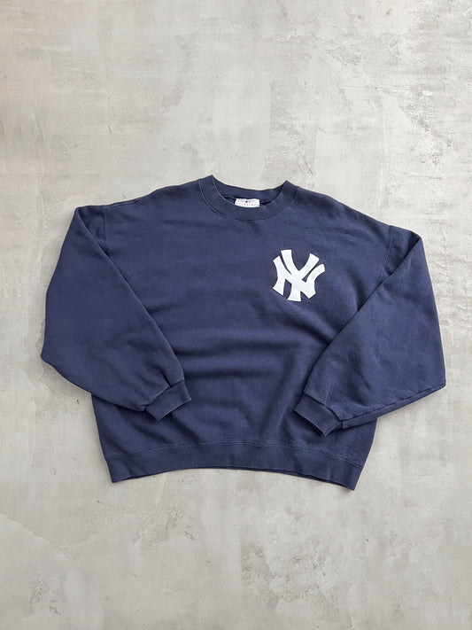 NAVY YANKEES SWEATER - 1990S - L