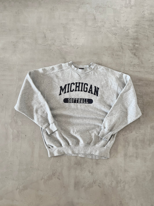 GREY MICHIGAN STATE NIKE SWEATER - 1990S - M