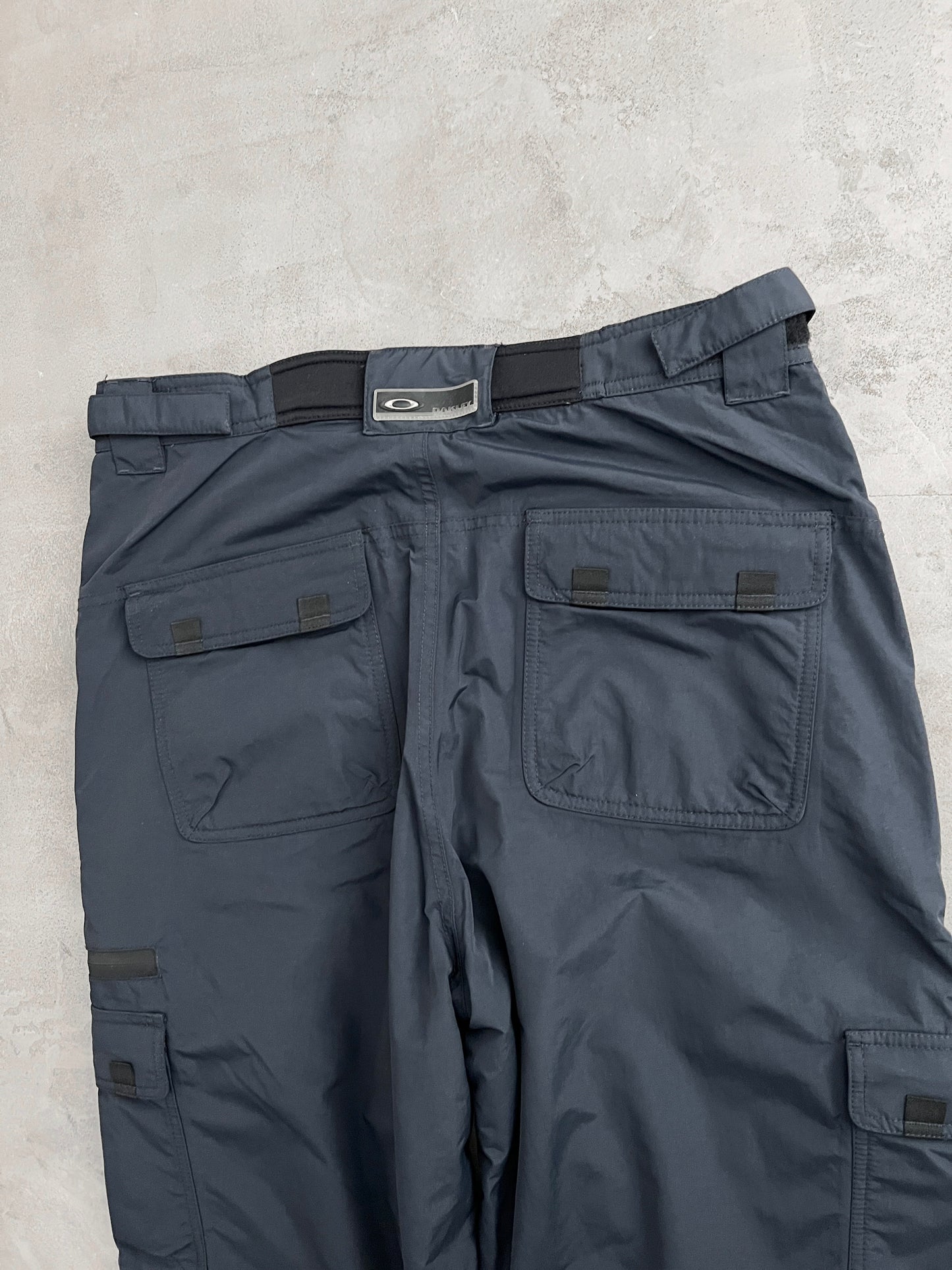 NAVY OAKLEY PANTS - 1990S - XL