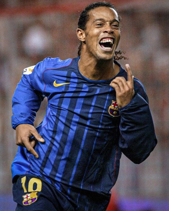 NAVY FC BARCELONA NIKE SWEATER - 2000S - L