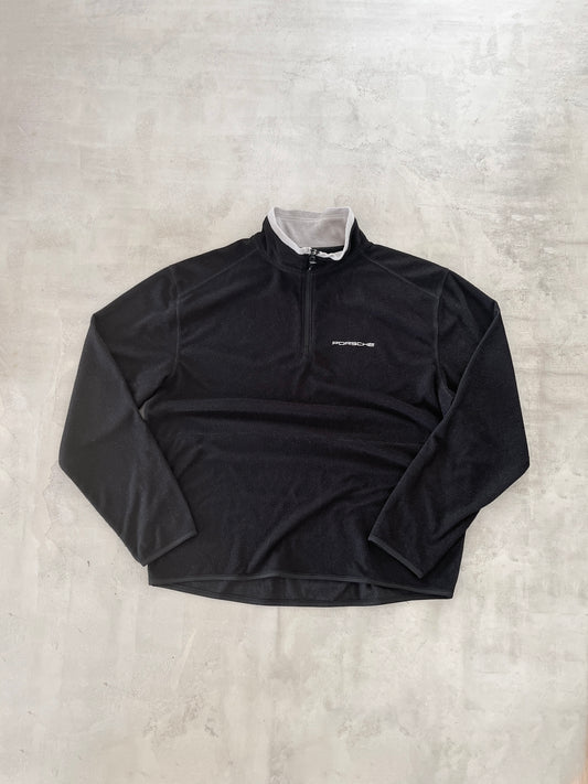 BLACK PORSCHE HALFZIP - 1990S - XL/L