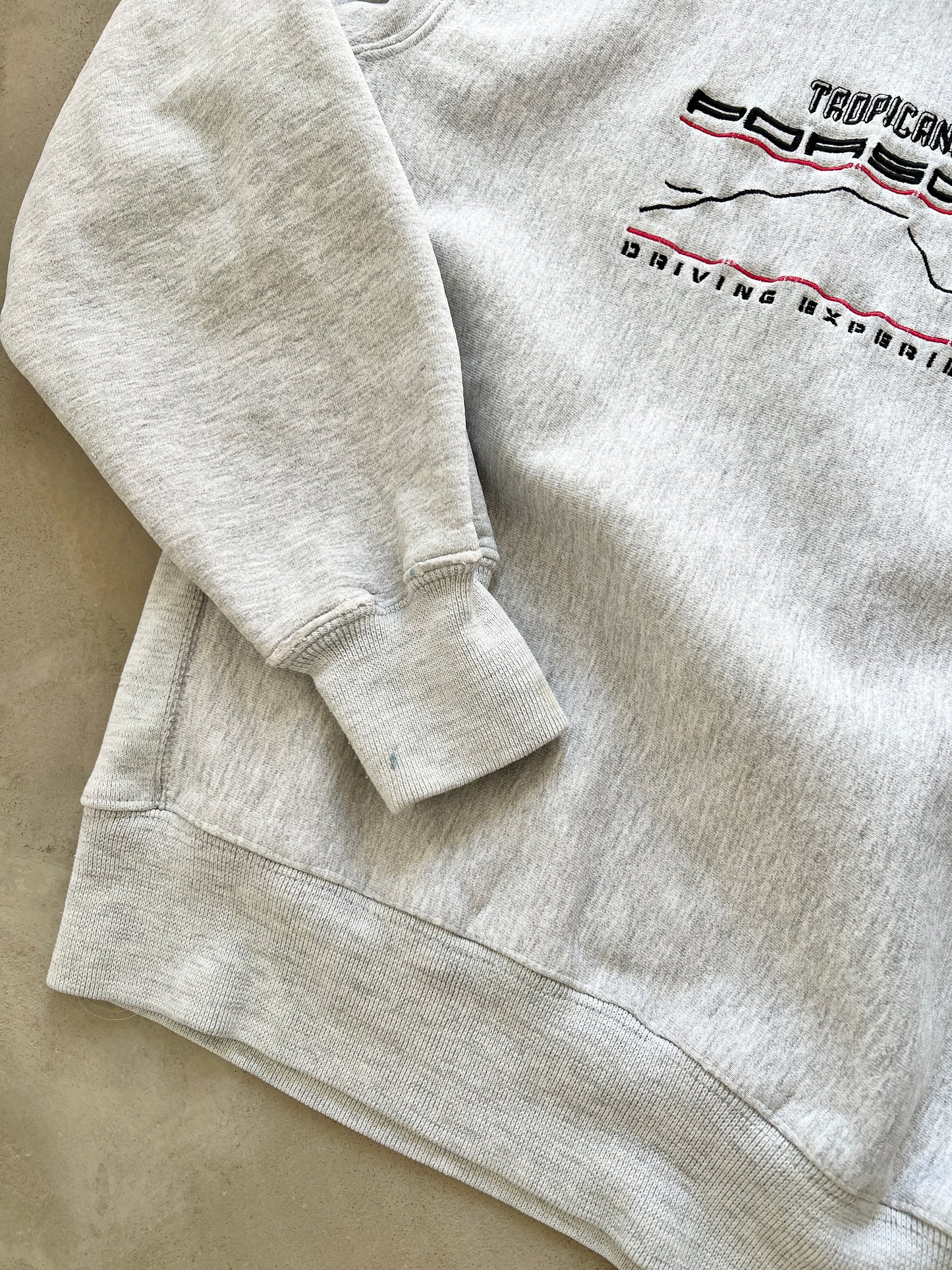 GREY PORSCHE SWEATER - 1990S - L