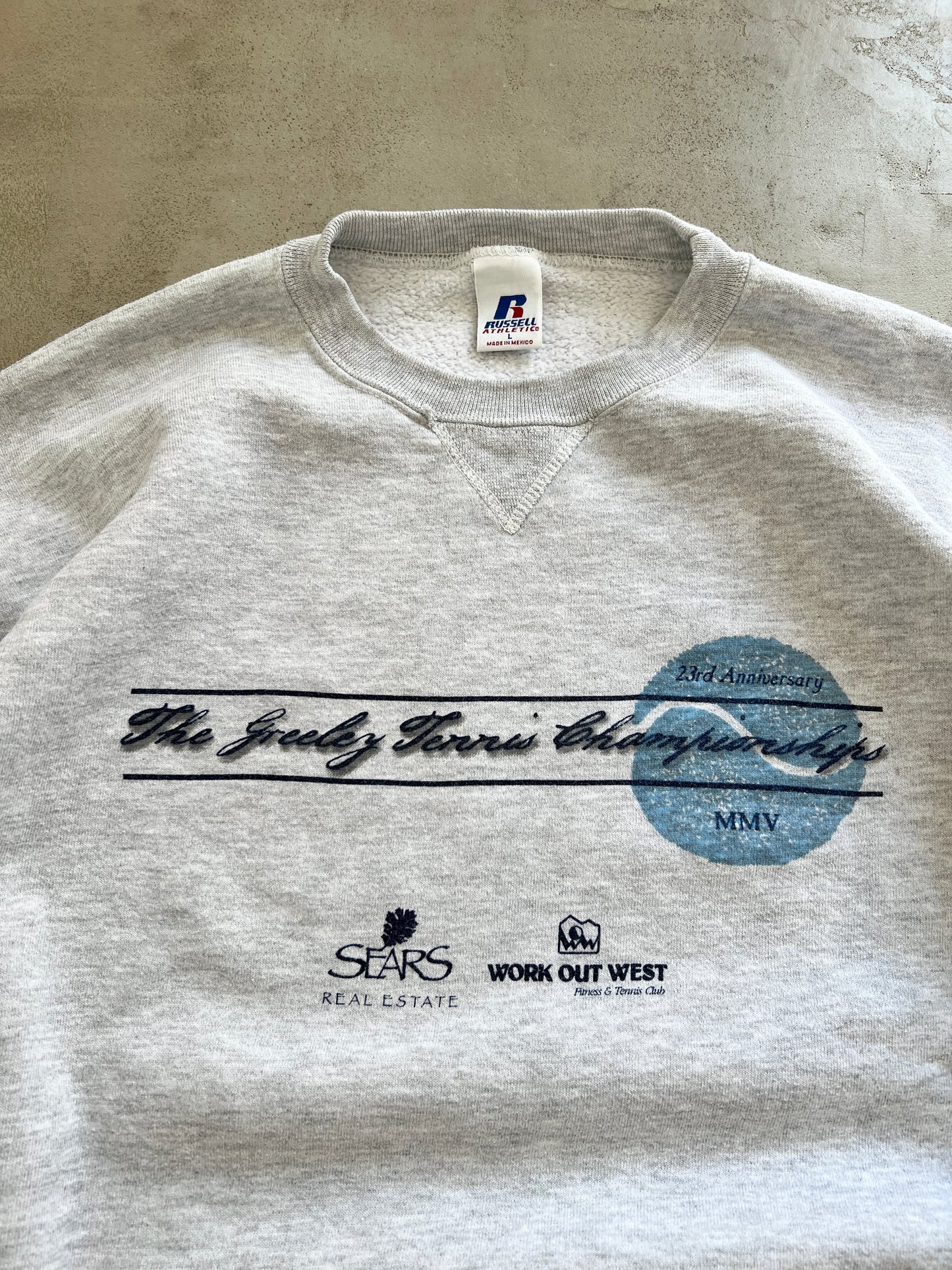 GREY RUSSELL TENNIS SWEATER - 2000S - M/L