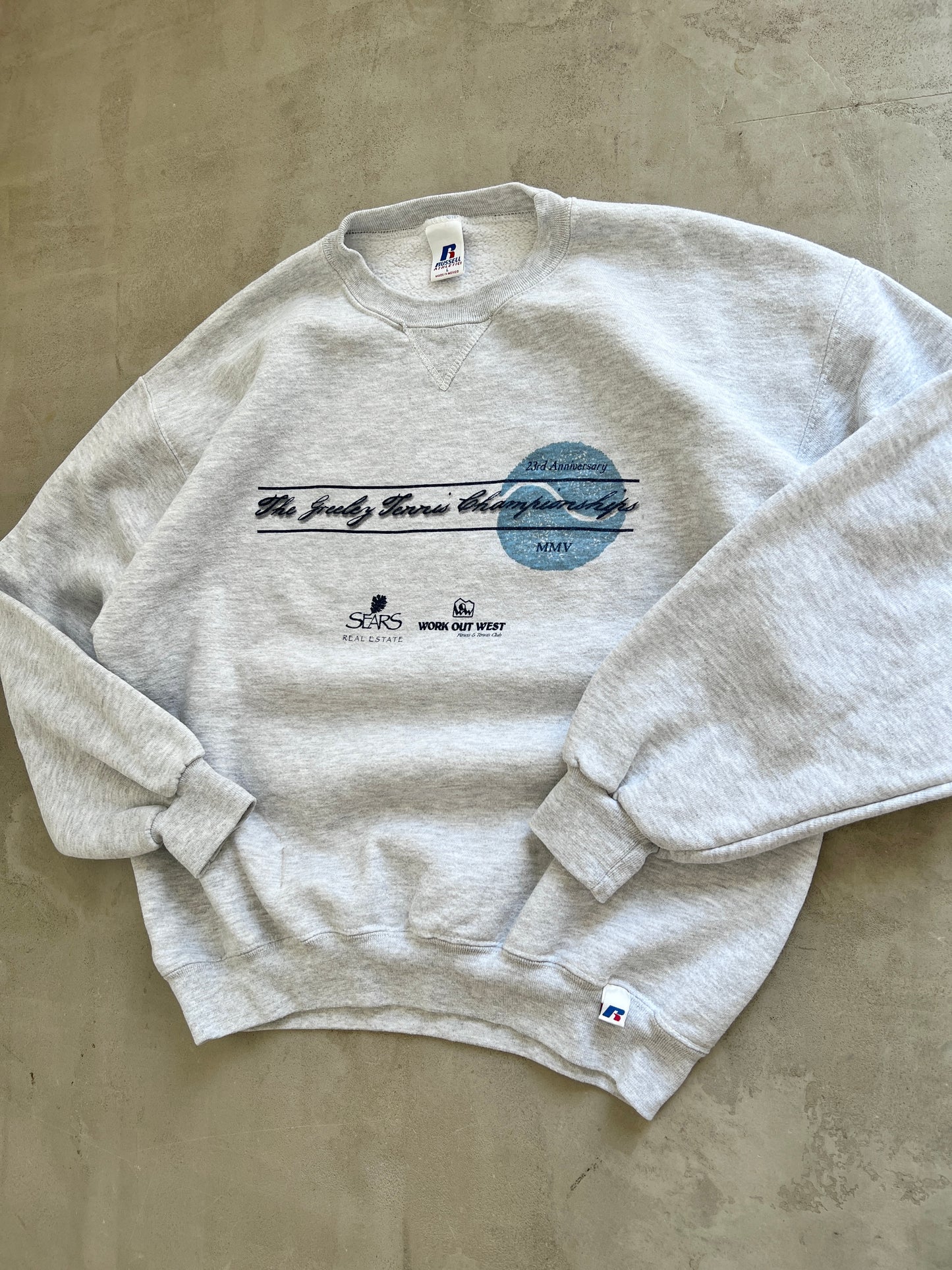 GREY RUSSELL TENNIS SWEATER - 2000S - M/L