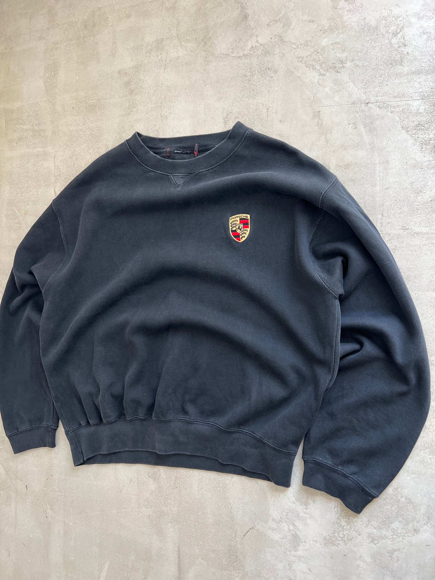 BLACK PORSCHE SWEATER - 1990S - M