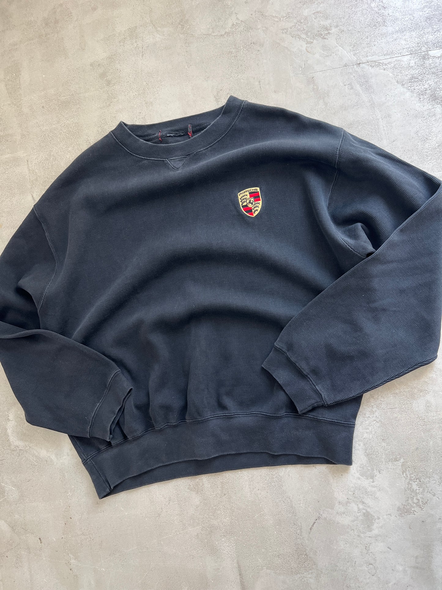 BLACK PORSCHE SWEATER - 1990S - M