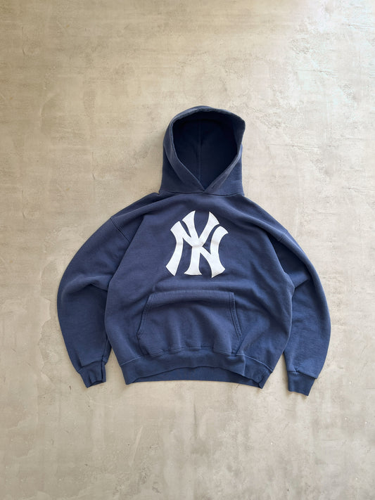 NAVY YANKEES HOODIE - 1990S - S