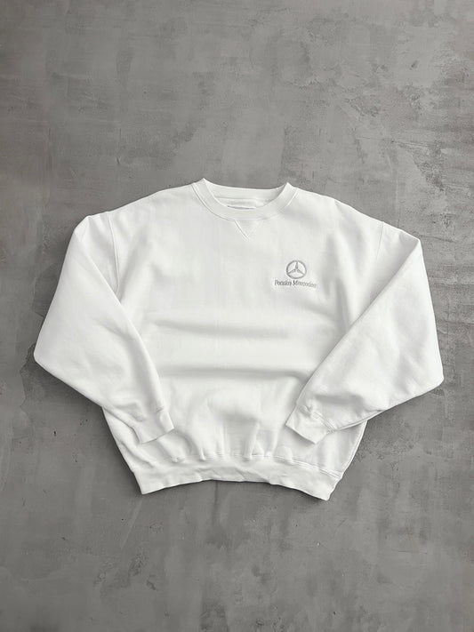 WHITE MERCEDES BENZ RACING SWEATER - 1990S - L