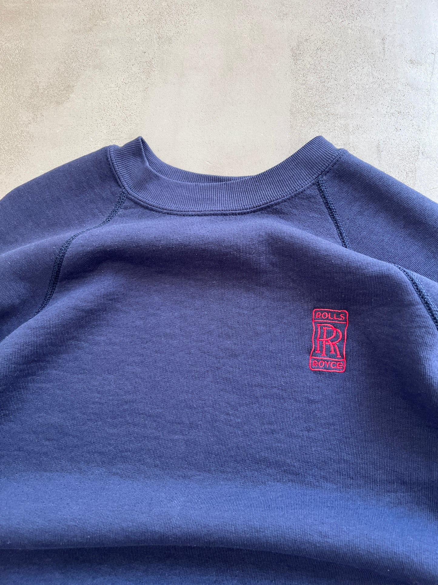 NAVY ROLLS ROYCE SWEATER - 1990S - M