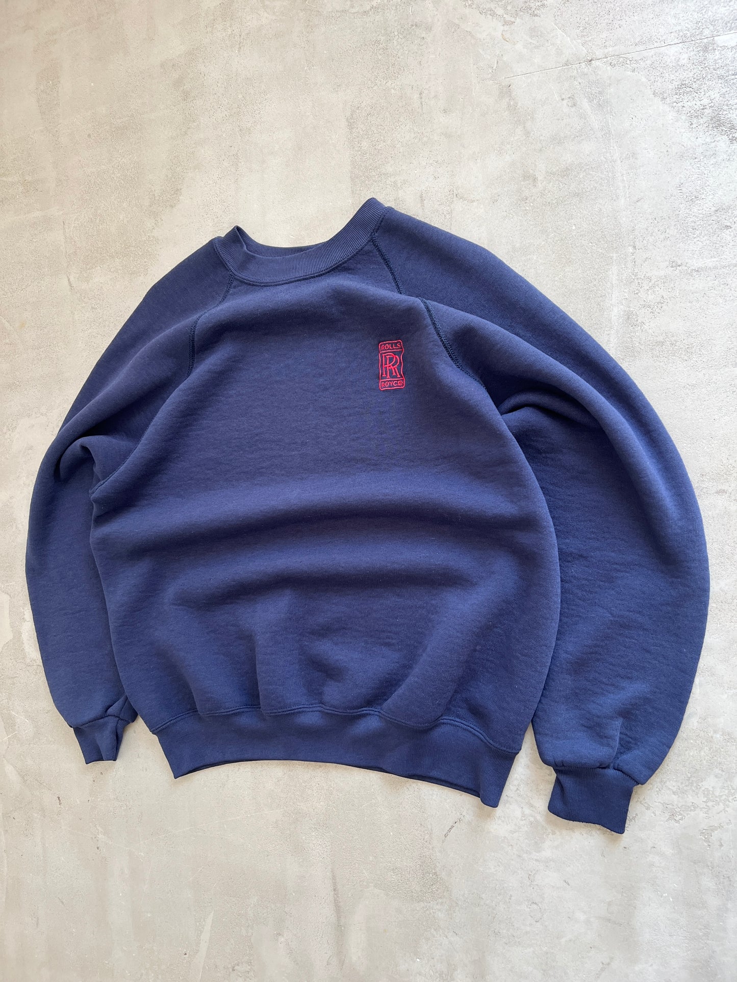 NAVY ROLLS ROYCE SWEATER - 1990S - M
