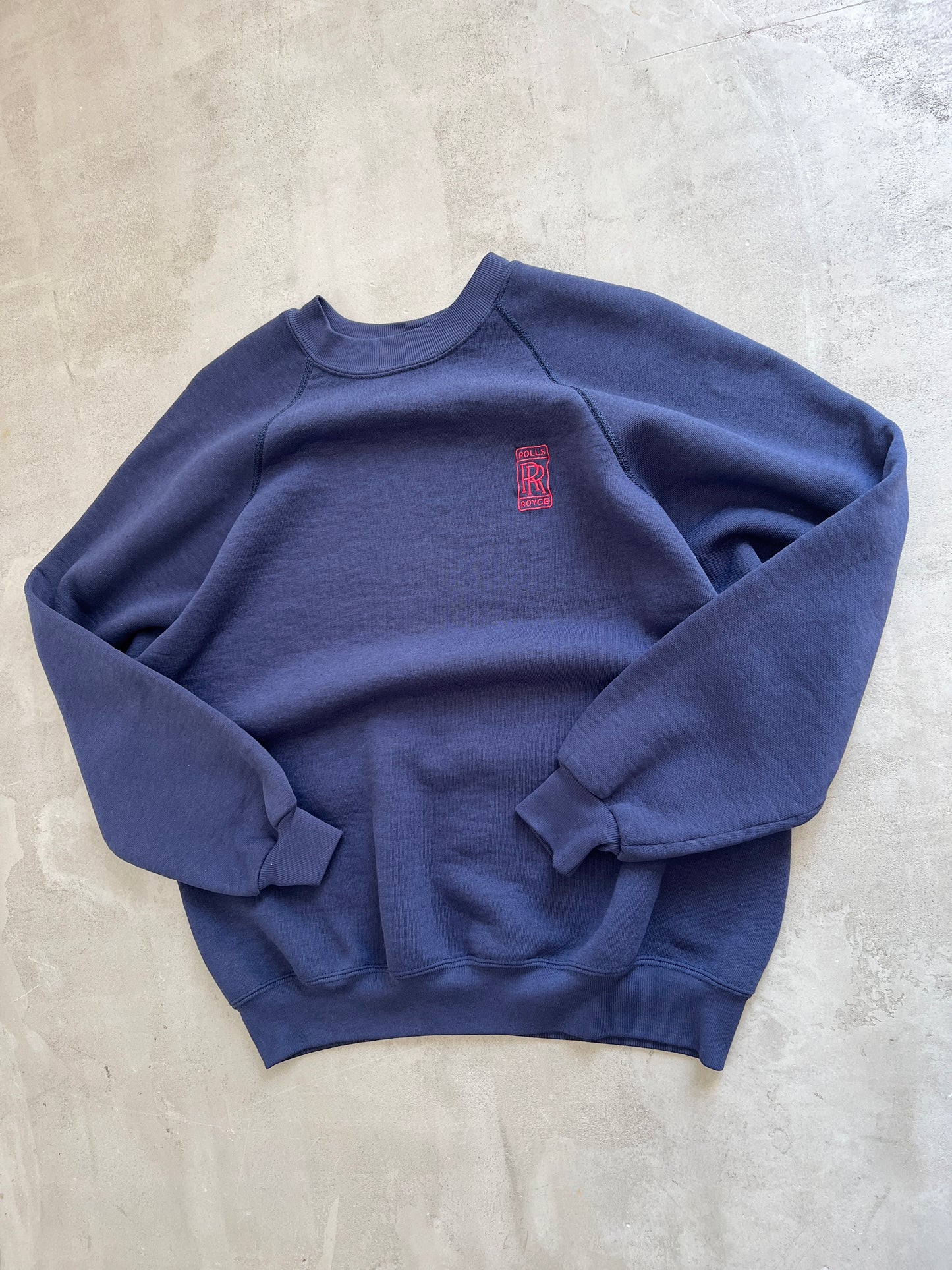 NAVY ROLLS ROYCE SWEATER - 1990S - M