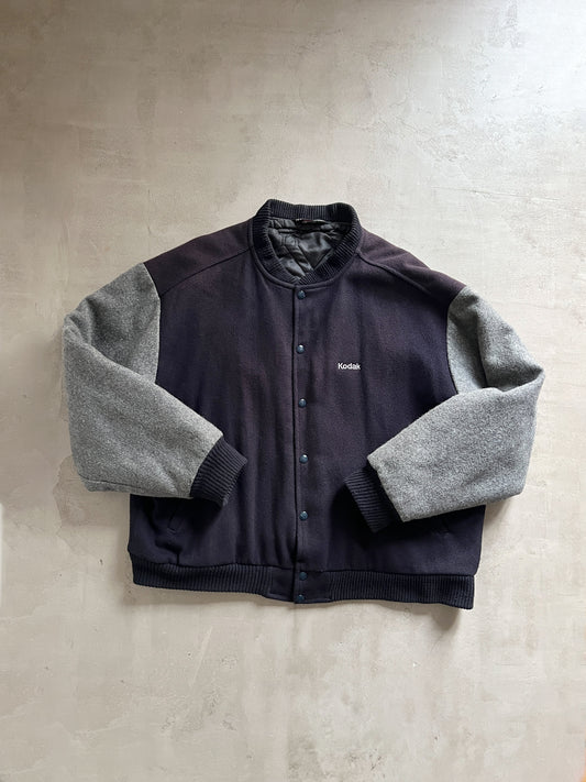 FADED NAVY/GREY KODAK PROMO JACKET - 1990S - L