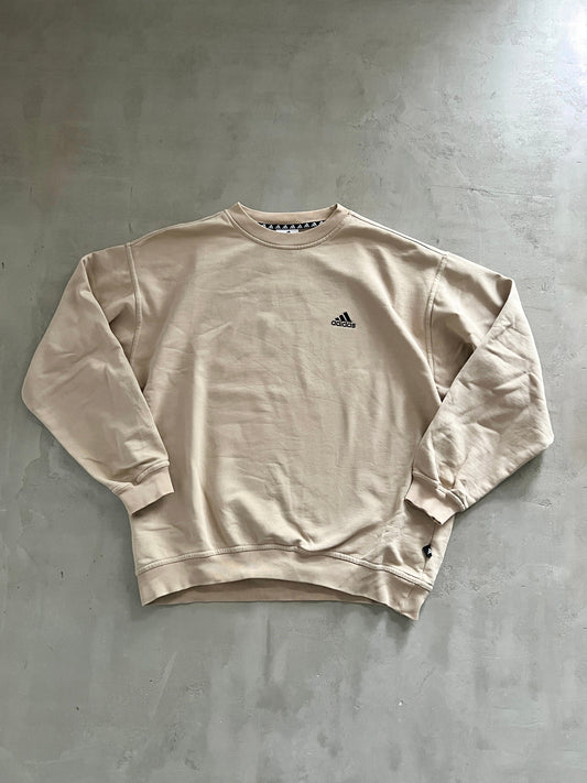 BEIGE ADIDAS SWEATER - 90S - L/M