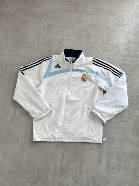 WHITE/BABY BLUE REAL MADRID TRACK JACKET - 2000S - M/L