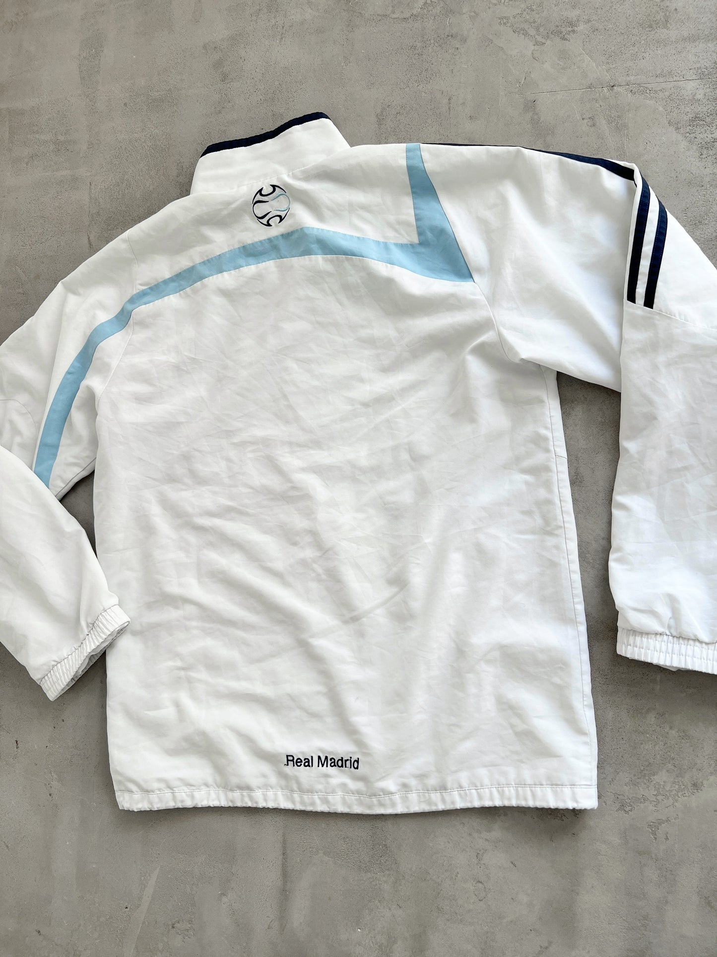 WHITE/BABY BLUE REAL MADRID TRACK JACKET - 2000S - M/L