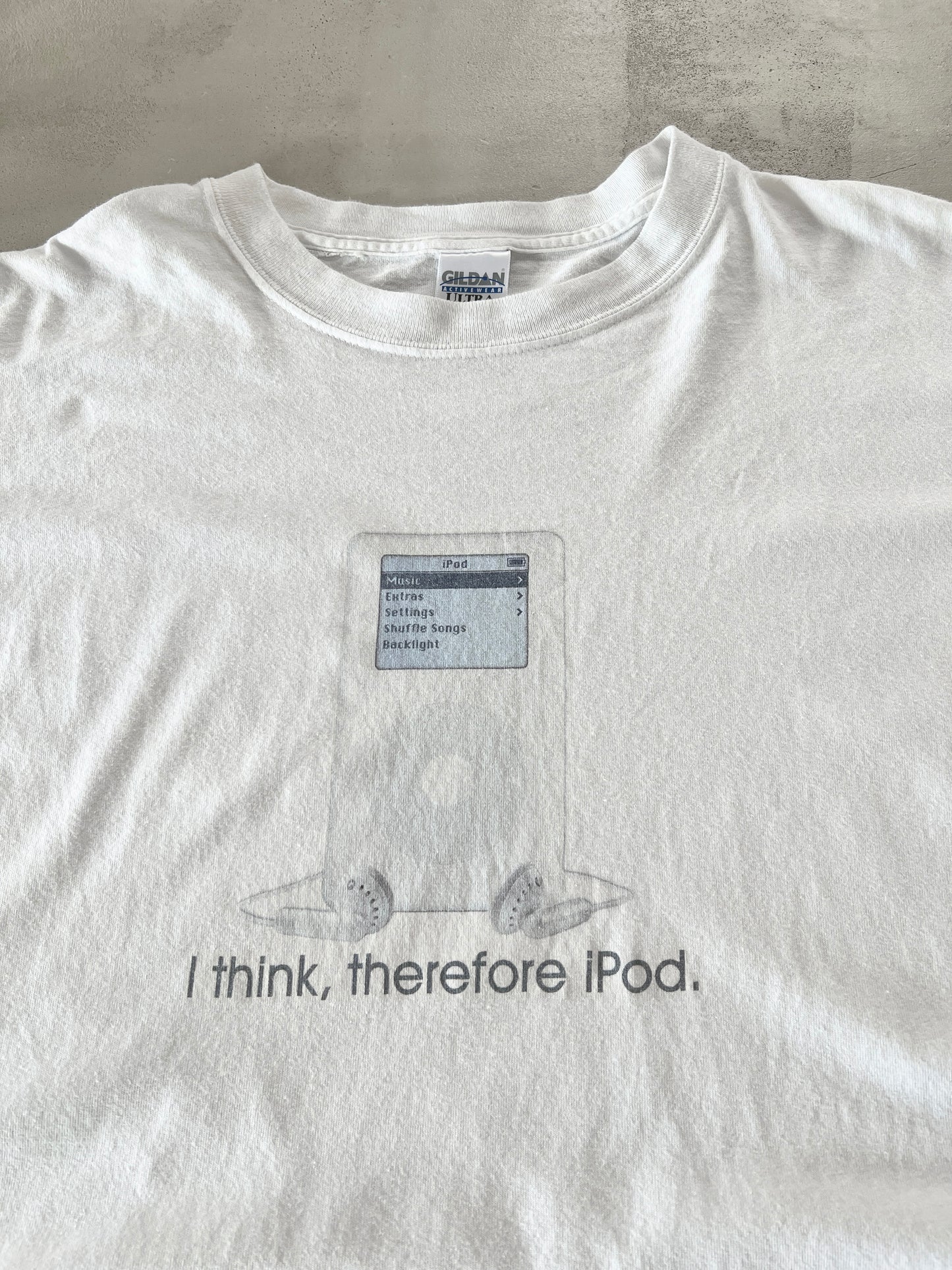 WHITE APPLE IPOD PROMO TEE - 2000S - XL