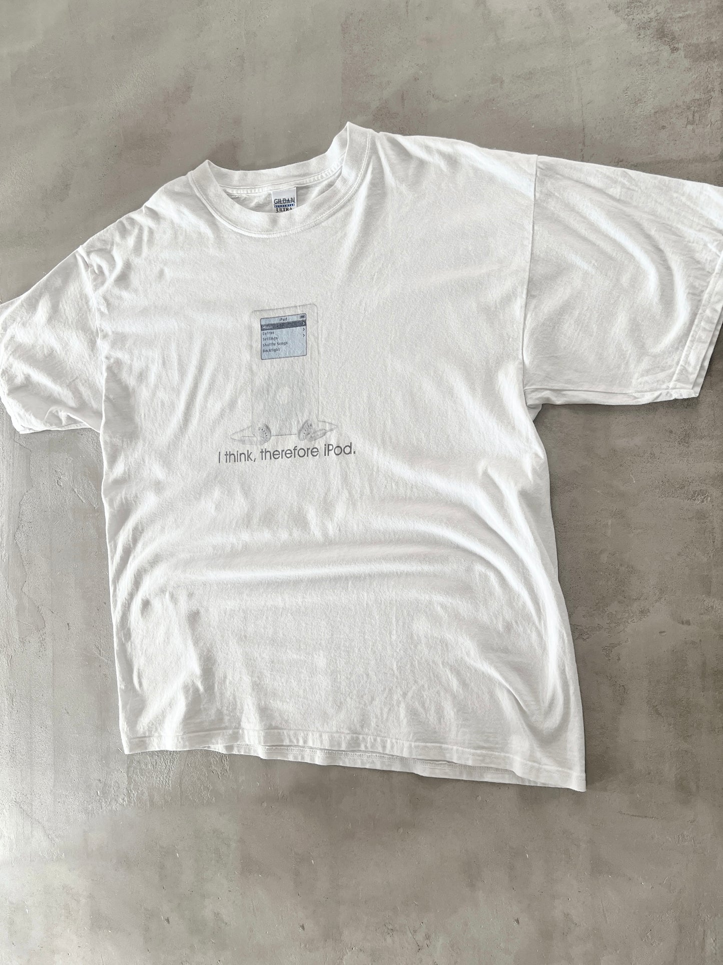 WHITE APPLE IPOD PROMO TEE - 2000S - XL
