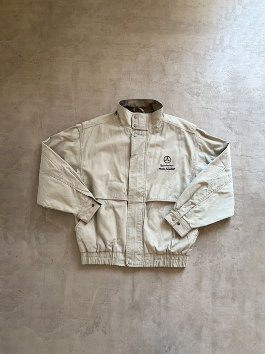 CREME MERCEDES BENZ RACING JACKET - 1990S - L