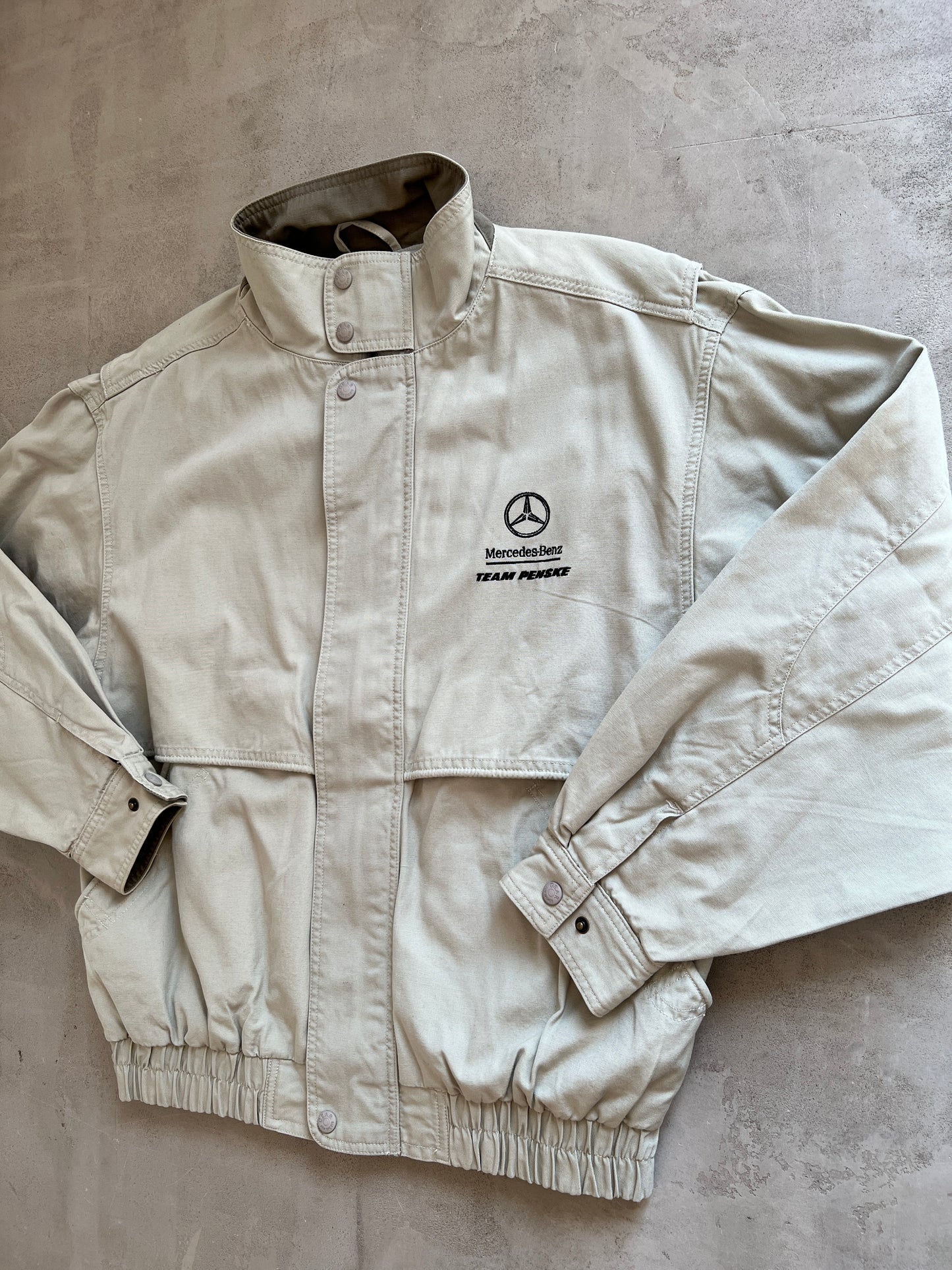 CREME MERCEDES BENZ RACING JACKET - 1990S - L
