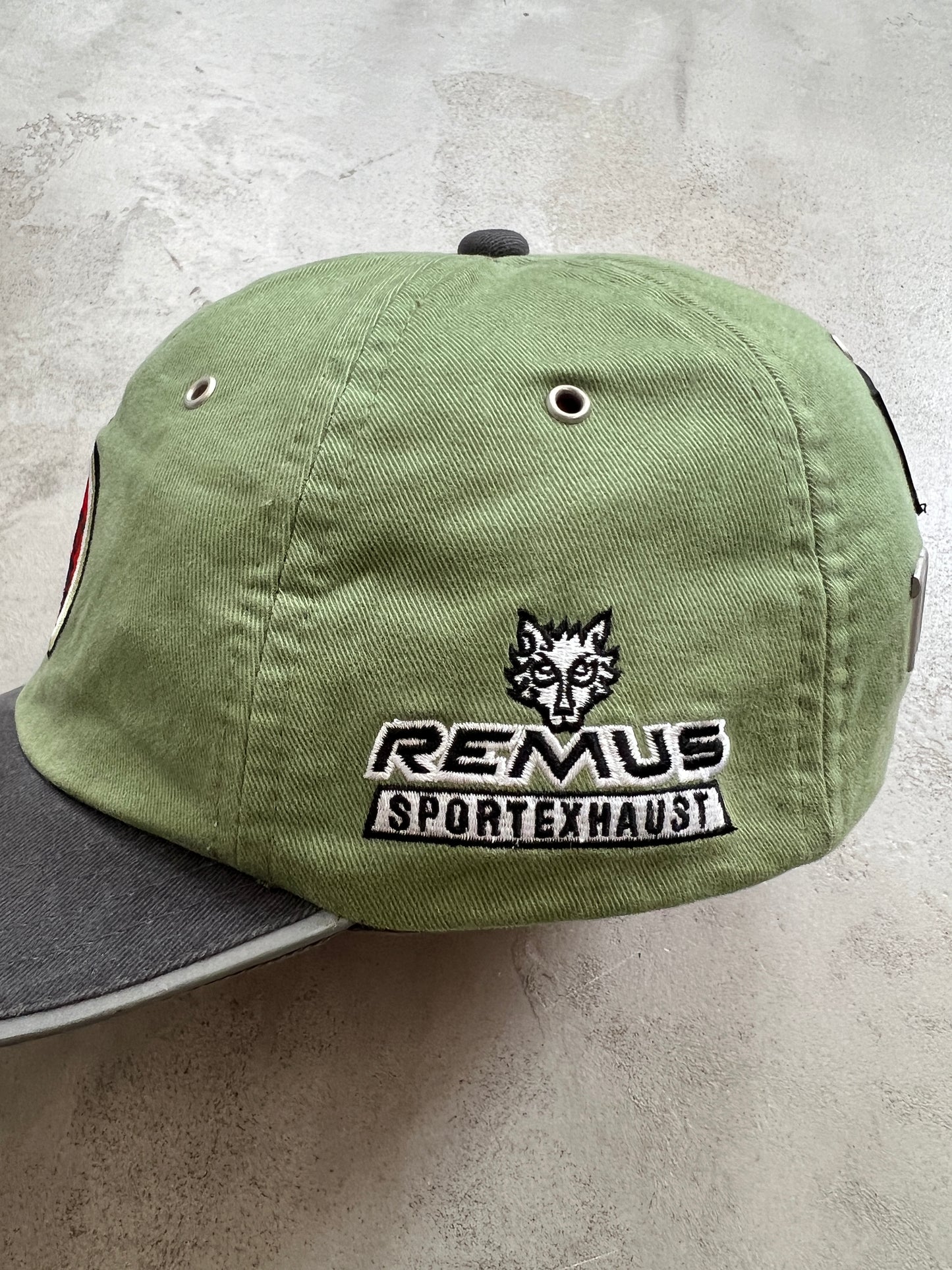 OLIVE GREEN LUCKY STRIKE X HONDA RACING CAP - 1990S