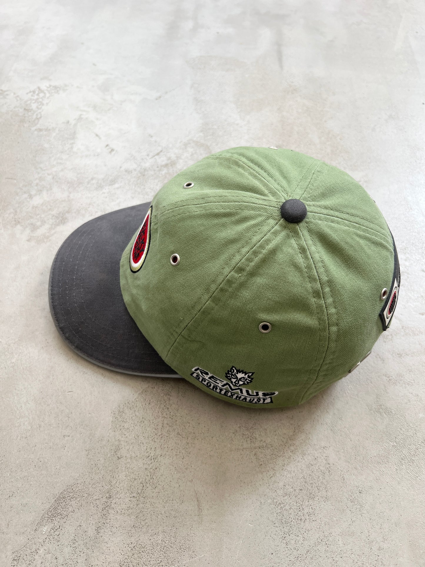 OLIVE GREEN LUCKY STRIKE X HONDA RACING CAP - 1990S