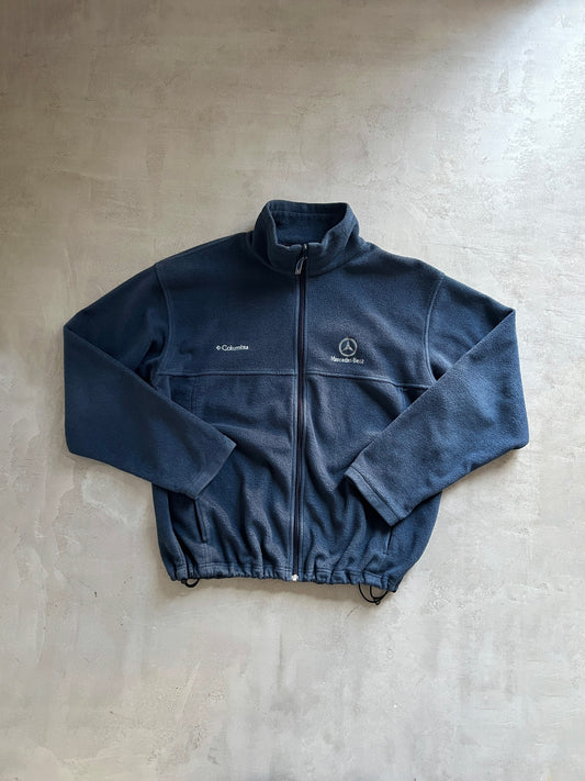 NAVY MERCEDES BENZ COLUMBIA FLEECE - 1990S - XL/L
