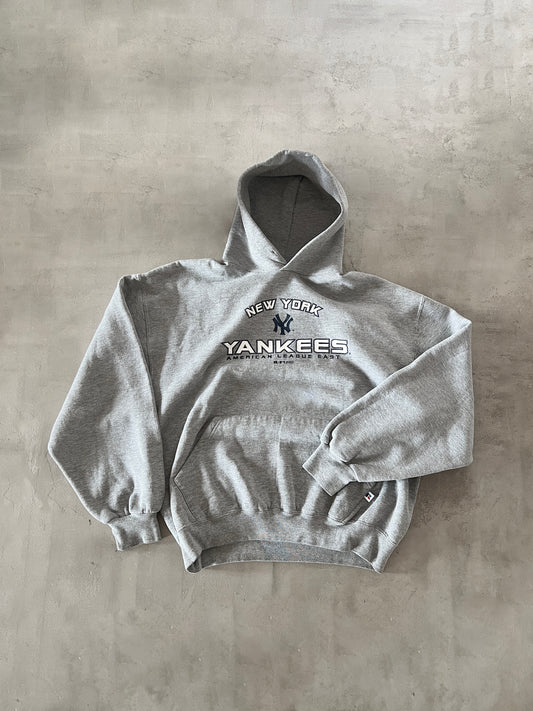 GREY YANKEES RUSSELL HOODIE - 2000S - M