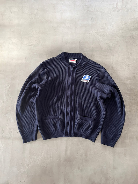 NAVY USPS KNIT JACKET - 1990S - L/M