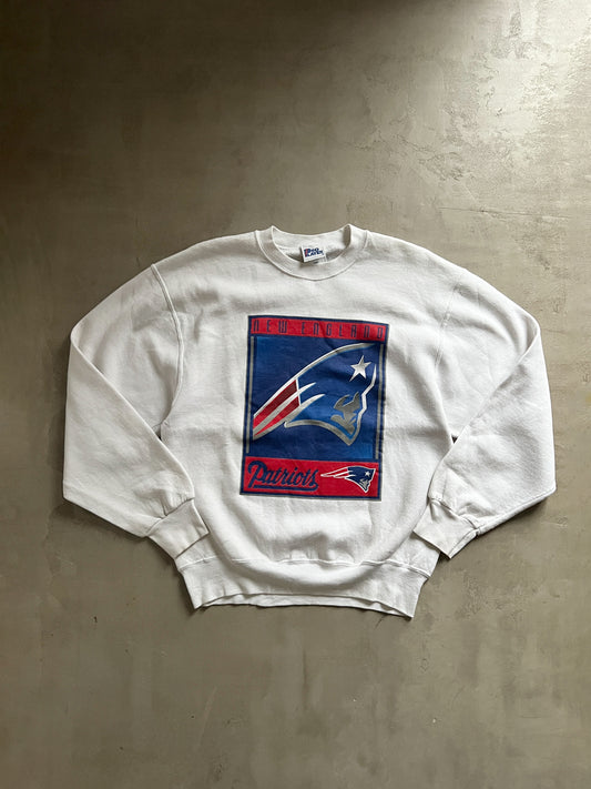 WHITE NFL NEW ENGLAND PATRIOTS SWEATER - 1990S - M