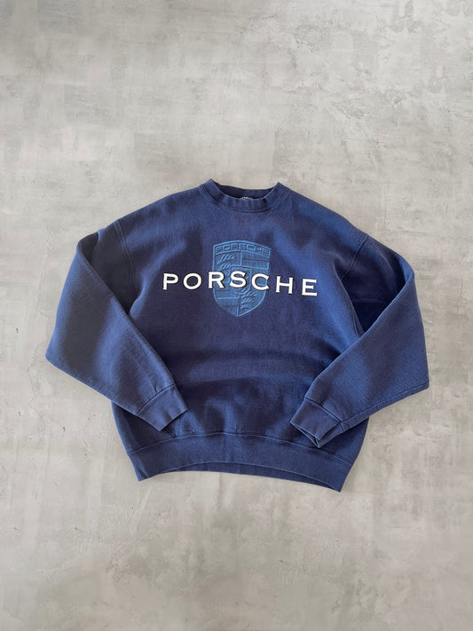 NAVY PORSCHE SWEATER - 1990S - L