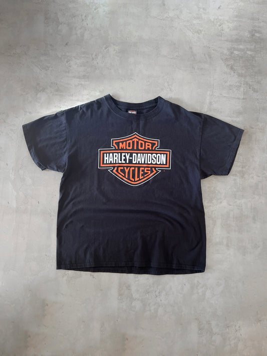 BLACK HARLEY DAVIDSON TEE - 1990S - XL
