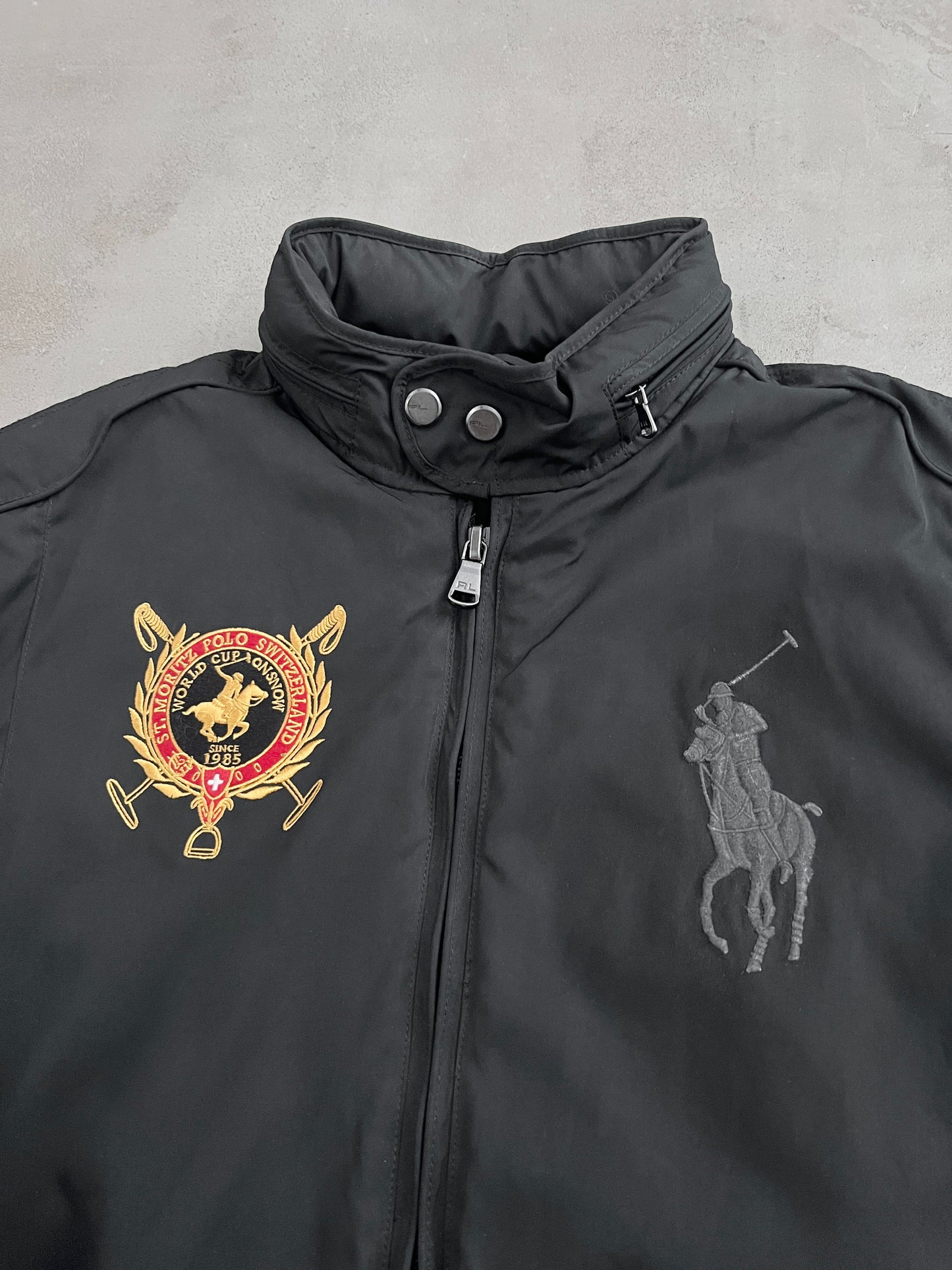 BLACK POLO RALPH LAUREN JACKET - 2000S - M