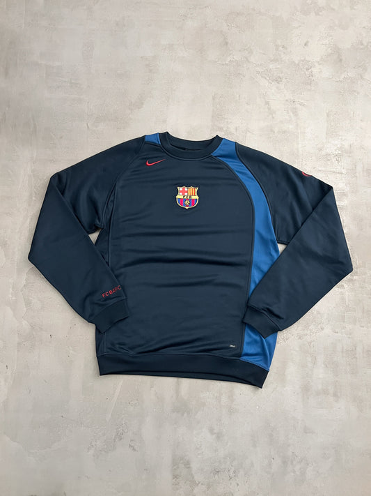 NAVY FC BARCELONA NIKE SWEATER - 2000S - L