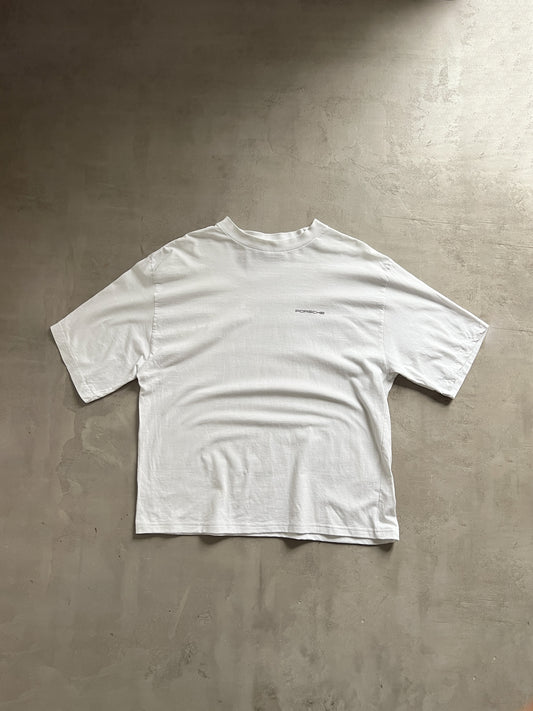 WHITE PORSCHE TEE - 1990S - L