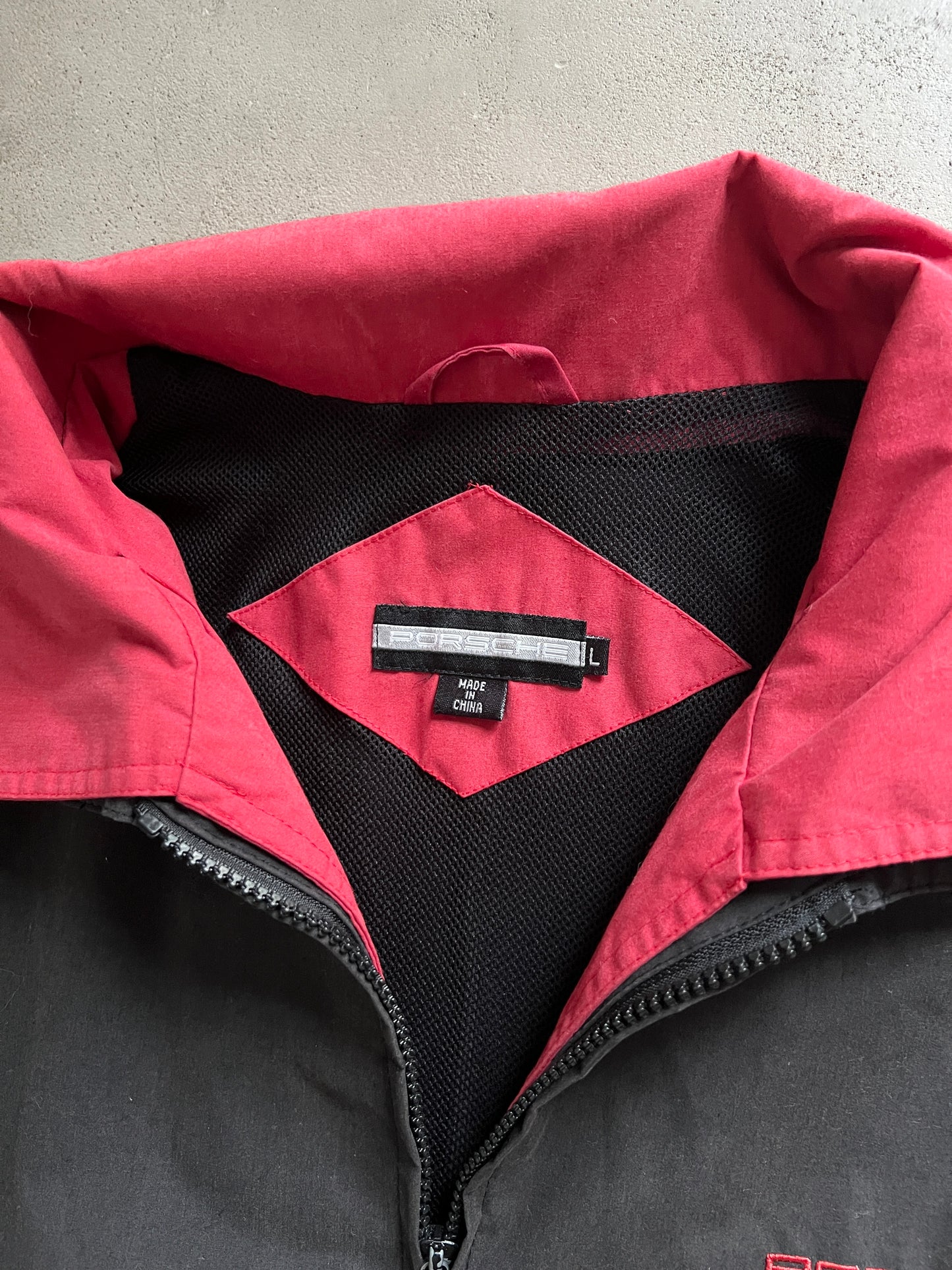 BLACK PORSCHE JACKET - 1990S - L/M