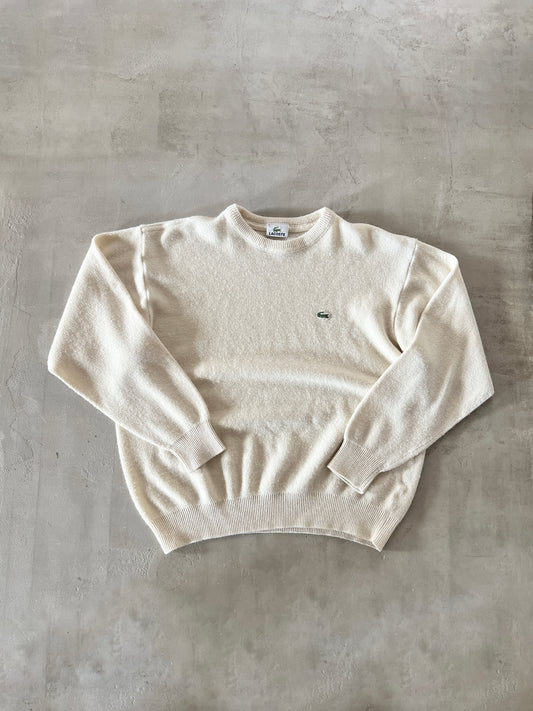 CREME LACOSTE KNIT SWEATER - 2000S - S/XS