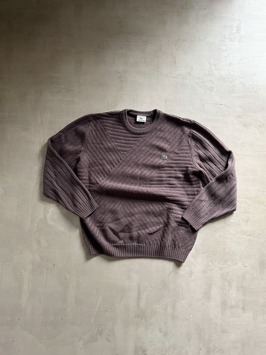 MOCHA LACOSTE KNIT SWEATER - 2000S - M
