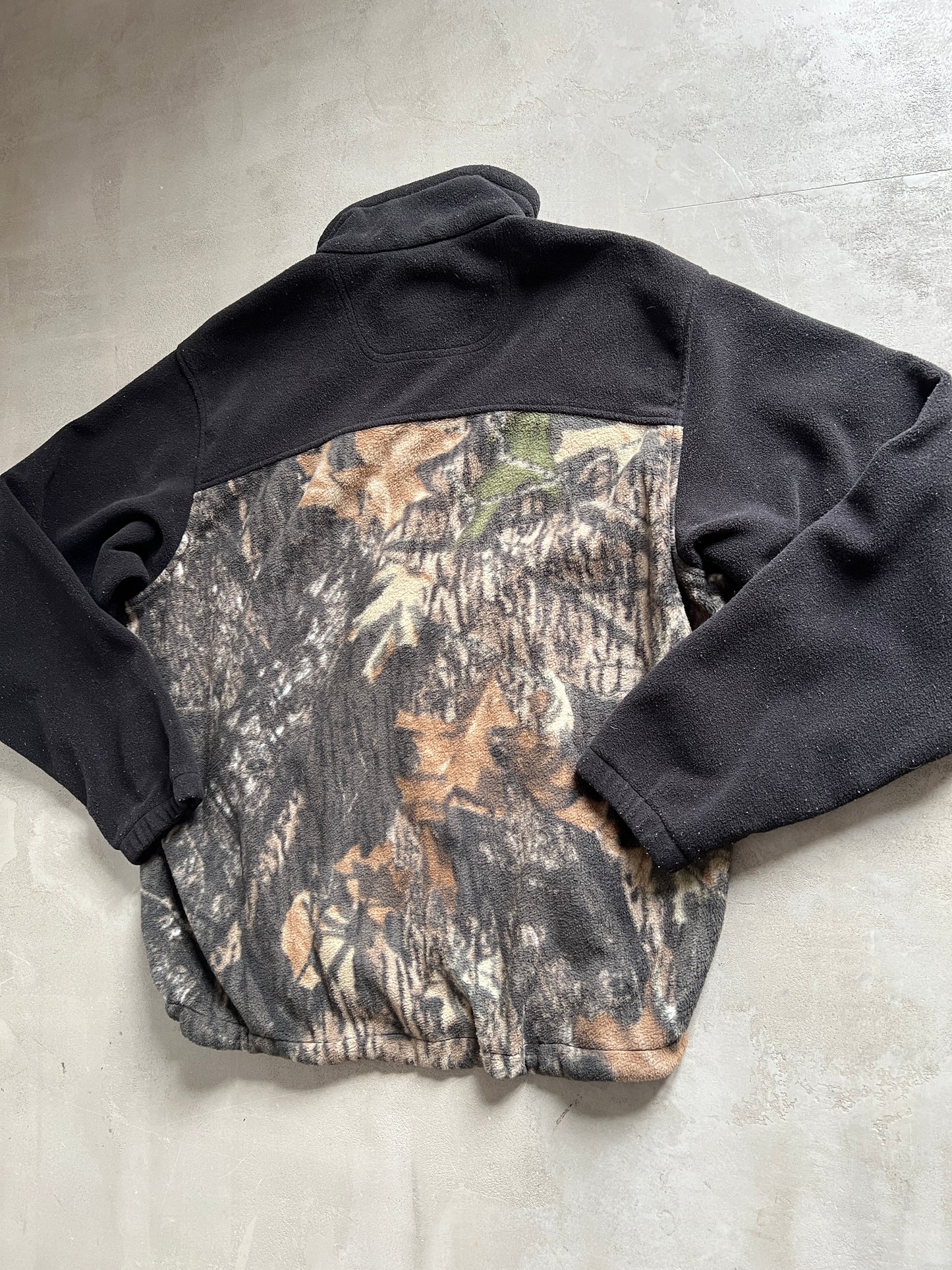 BLACK/CAMO FLEECE JACKET - 2000S - L