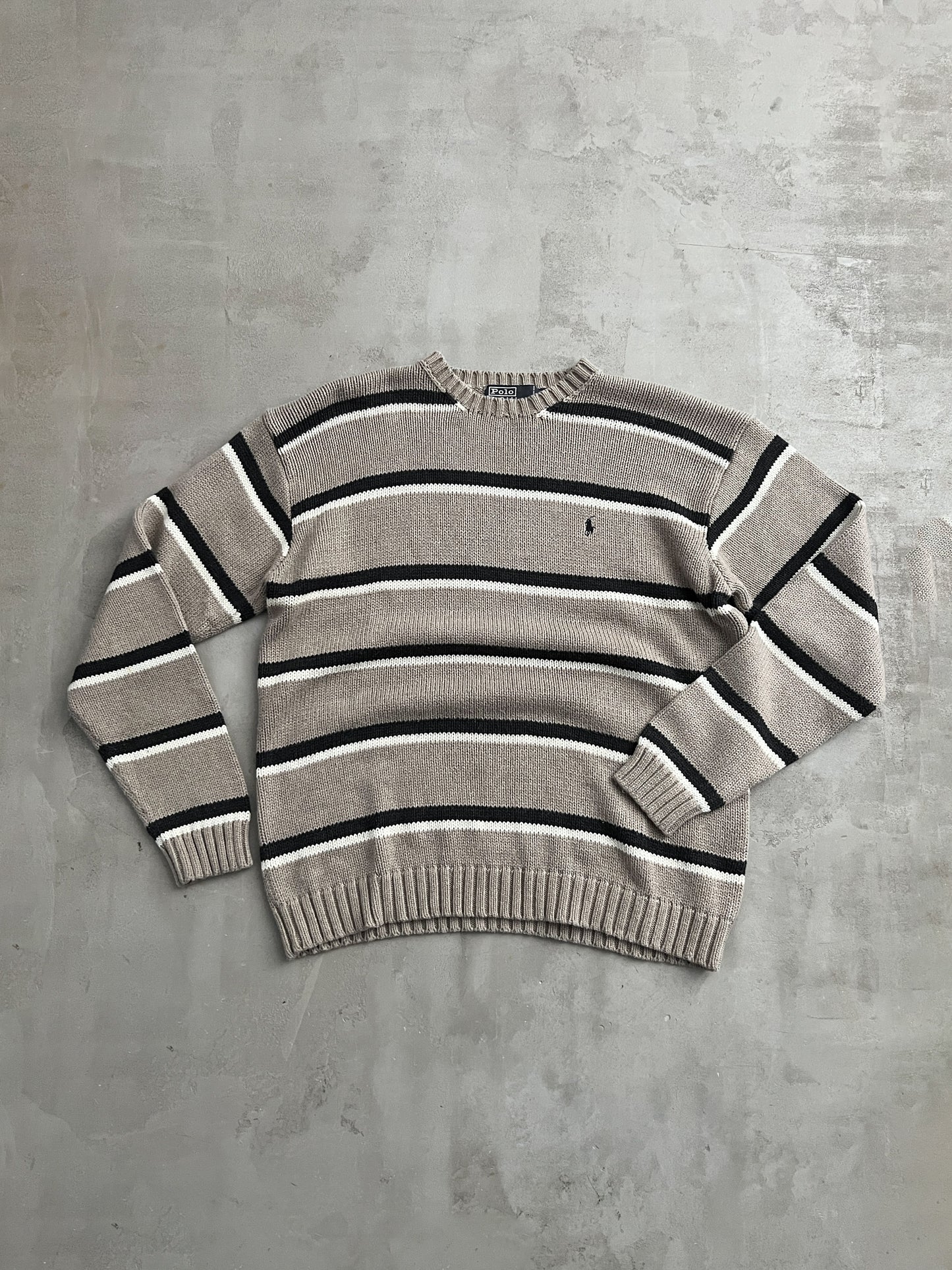 BEIGE RALPH LAUREN KNIT SWEATER - 2000S - L