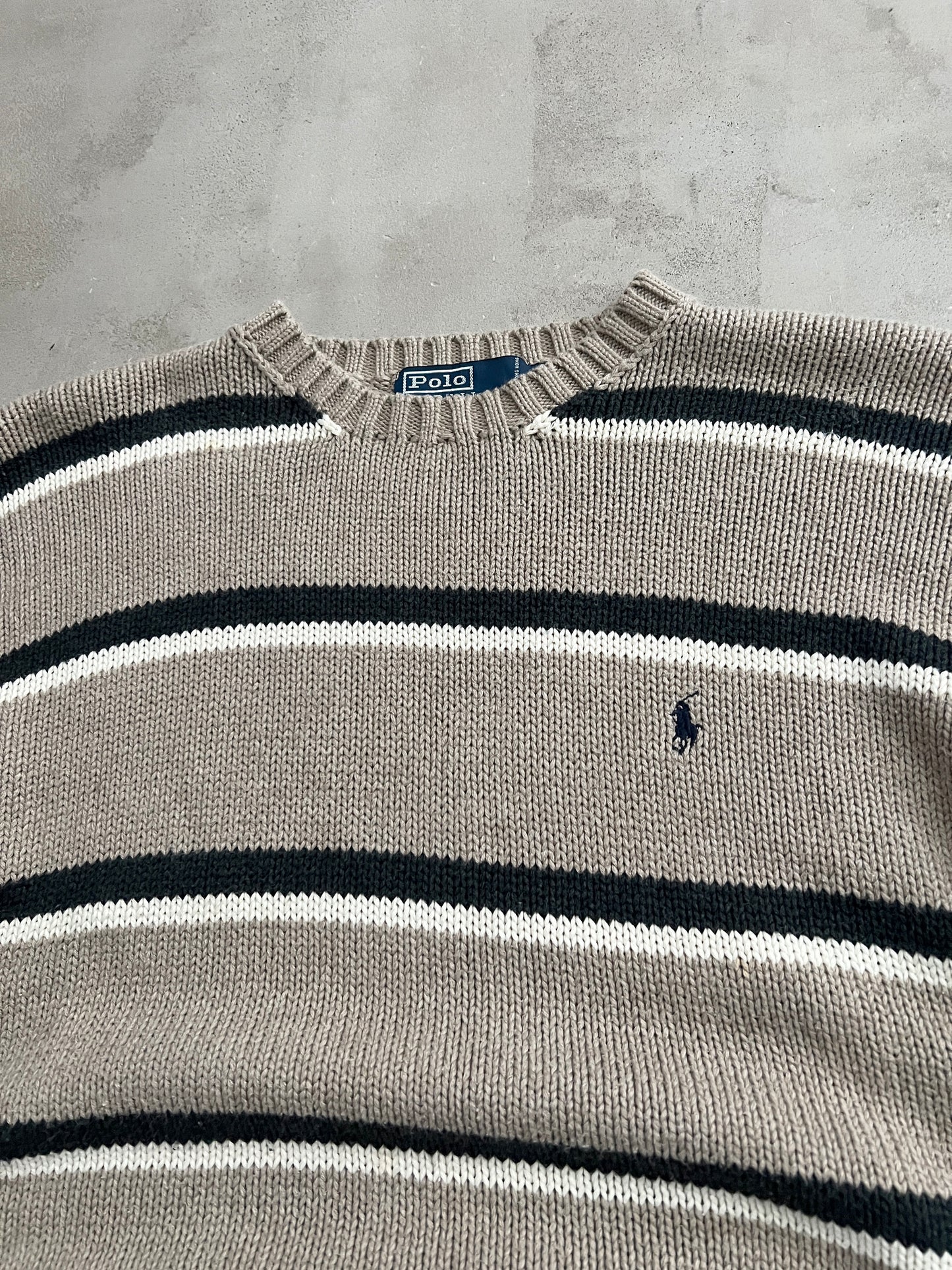 BEIGE RALPH LAUREN KNIT SWEATER - 2000S - L