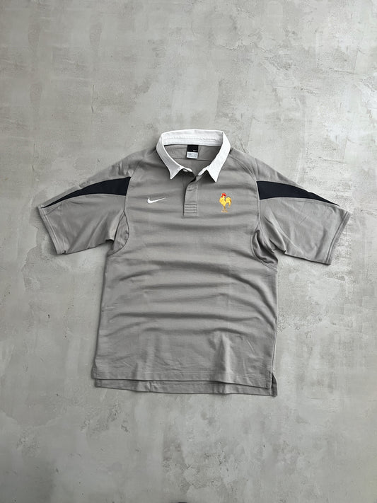 BEIGE FRANCE RUGBY POLO - 2000S - M/L