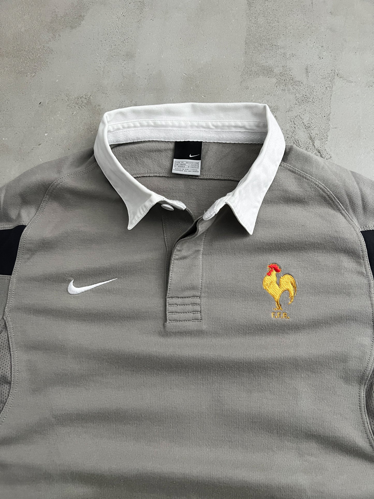 BEIGE FRANCE RUGBY POLO - 2000S - M/L