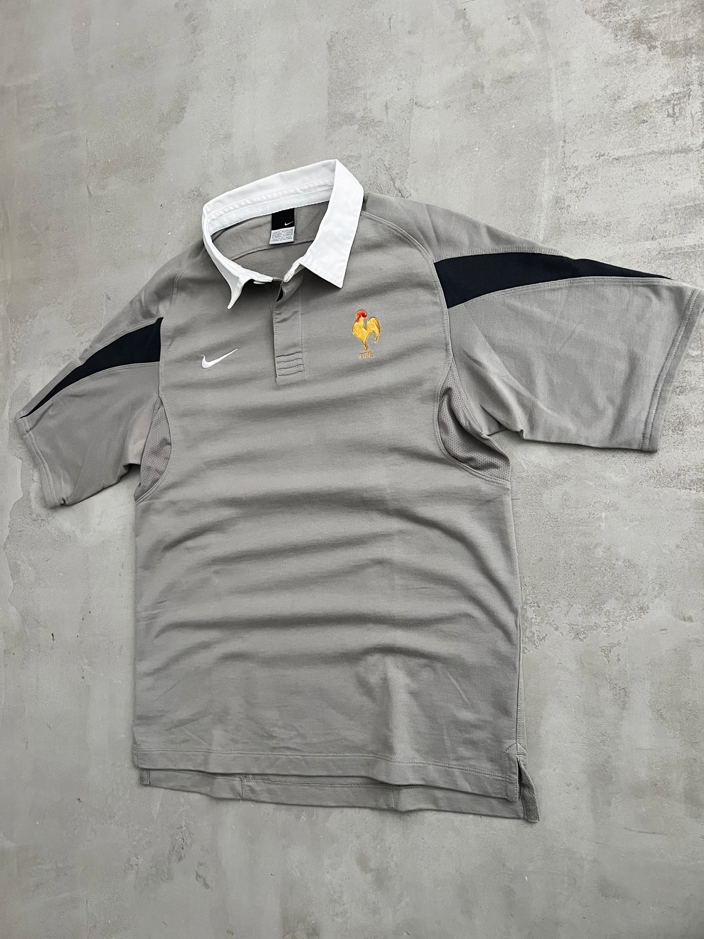 BEIGE FRANCE RUGBY POLO - 2000S - M/L